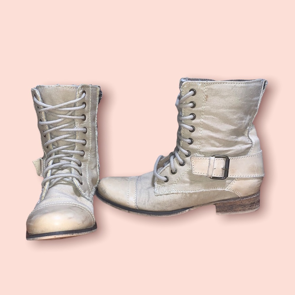 Nude Combat Boots